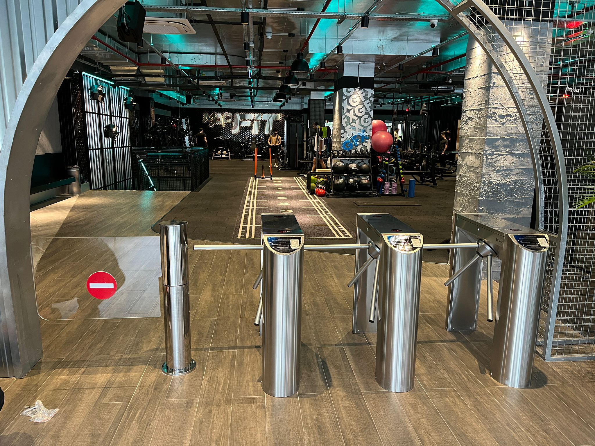 Gym Tripod and VIP Turnstile Installation
