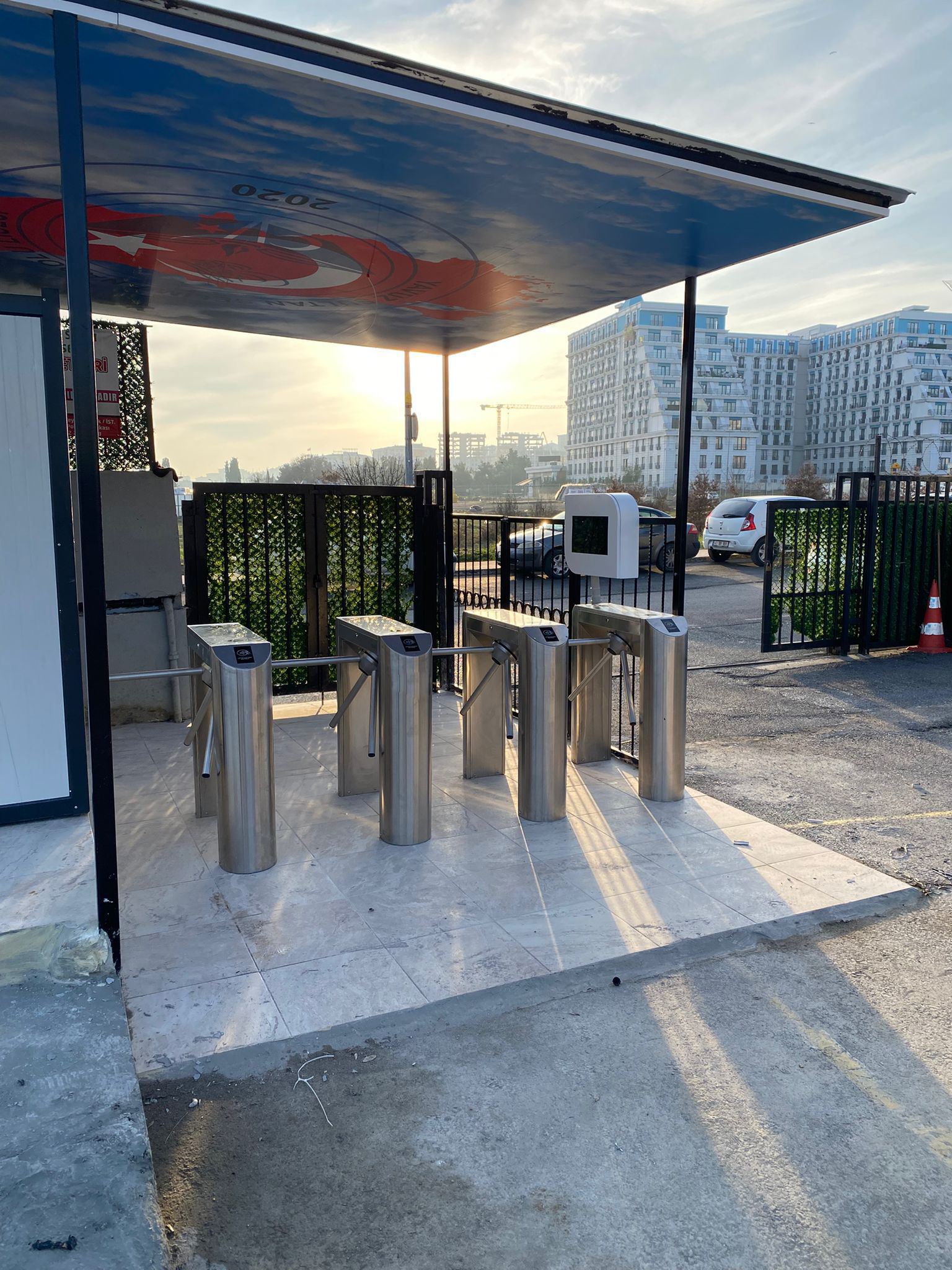 School Entrance Tripod Turnstile and Card Access System