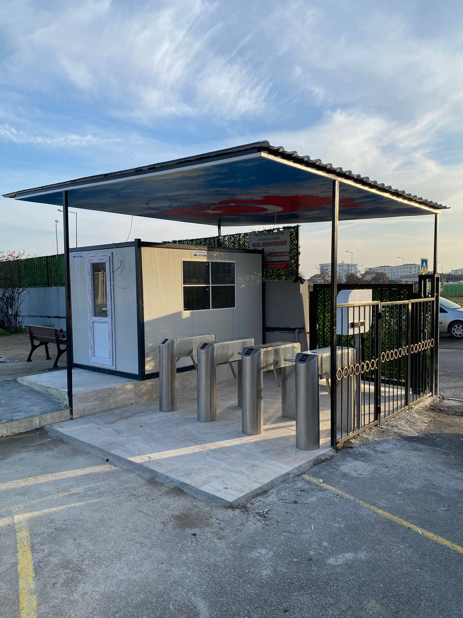 School Entrance Tripod Turnstile and Card Access System