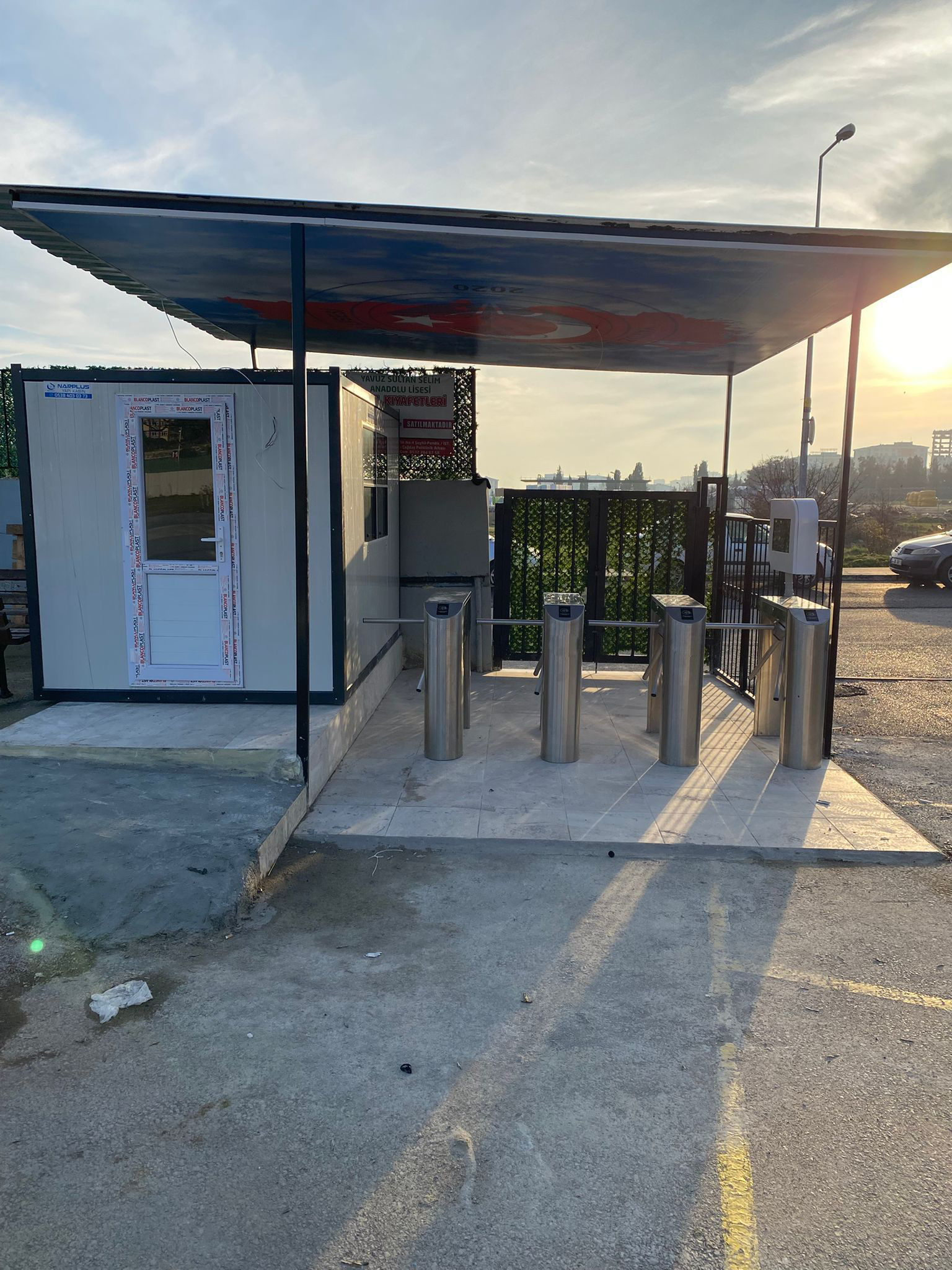 School Entrance Tripod Turnstile and Card Access System